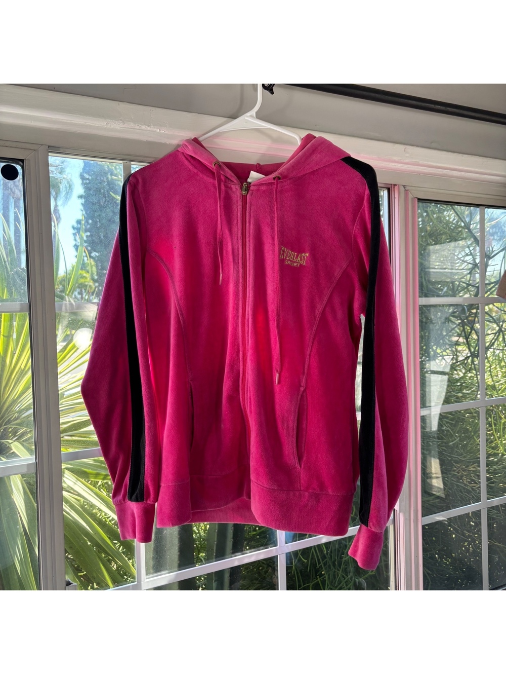 Pink Everlast Sport velour zip hoodie